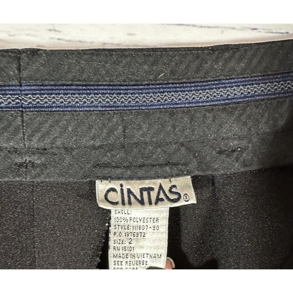 Cintas Black Work Uniform Dress Pants Womens Sz 0 Polyester Flat Front High Rise - Picture 3 of 9